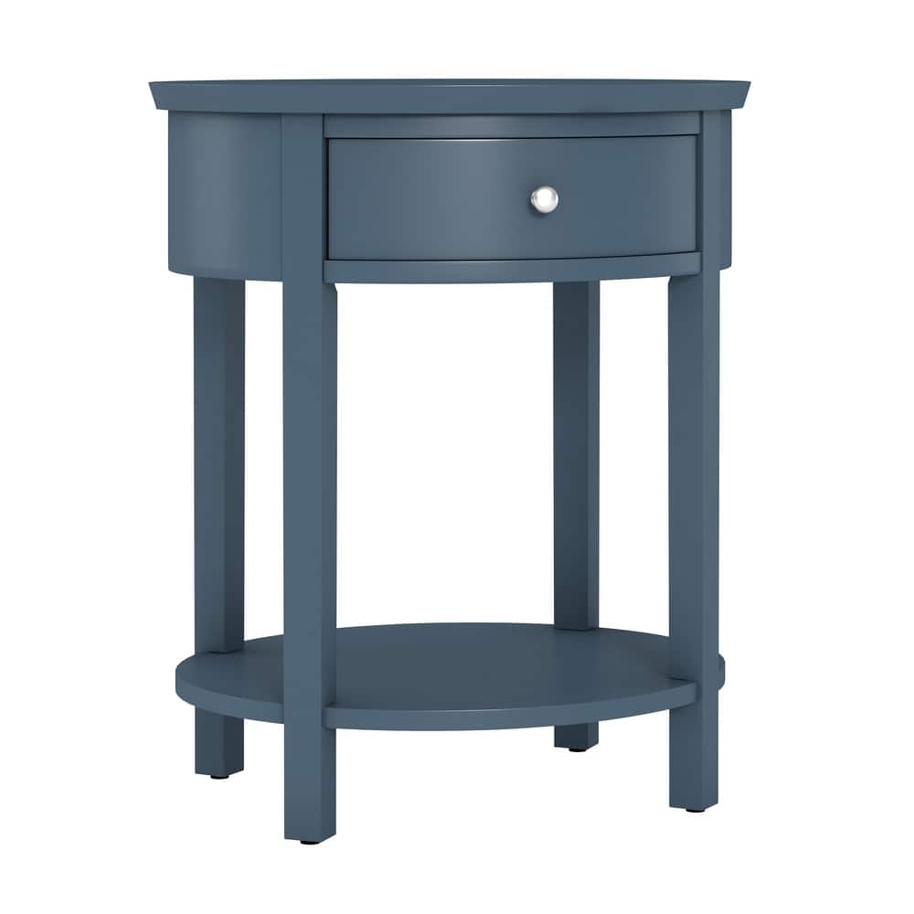 Fillmore 1-Drawer Oval Wood Shelf Accent End Table by iNSPIRE Q Modern