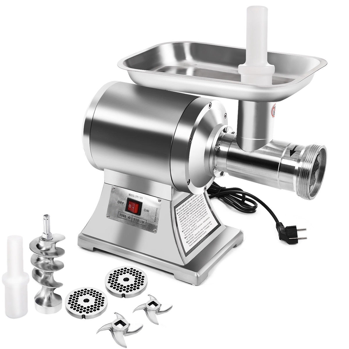 Gymax Commercial 1.5HP Electric Meat Grinder 1100W Stainless Steel