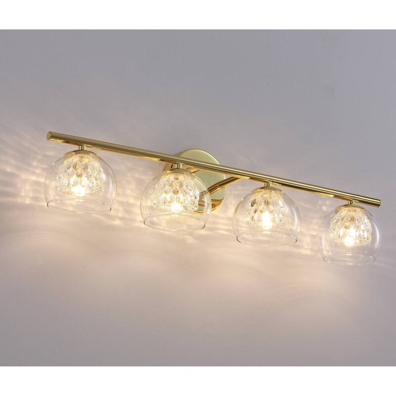 4 - Light Gold Vanity Light Glass Shade For Bathroom