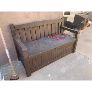 Shop Keter Eden All-Weather 70-Gallon Brown Resin Storage Bench Deck