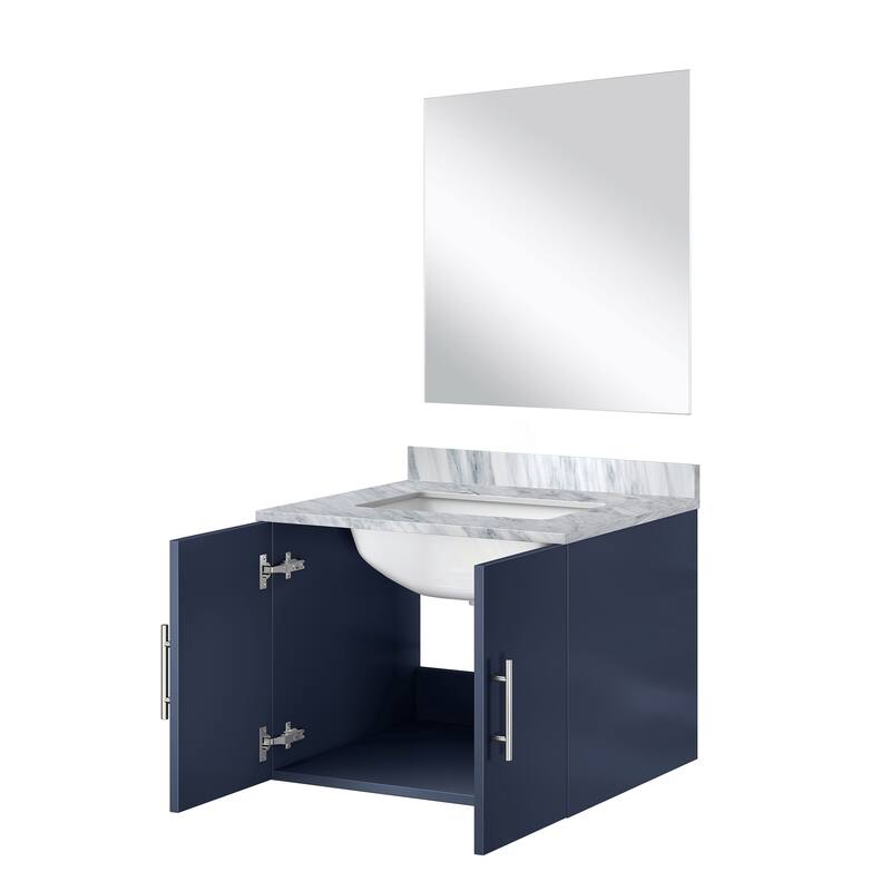 Bathroom Vanity Set with Marble Top, Single Hole Faucet, Mirror Included, Stainless Steel