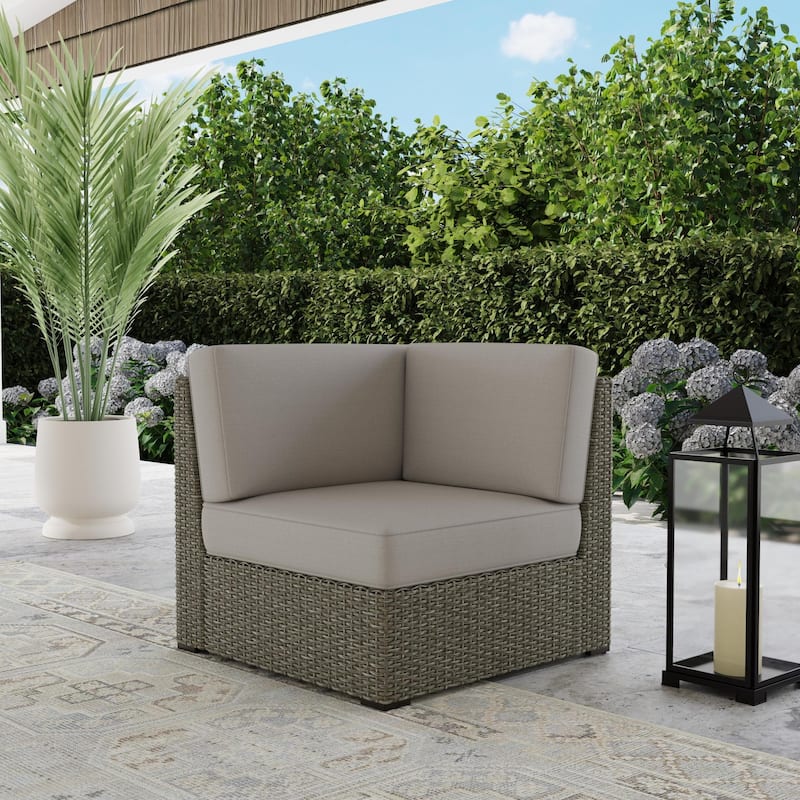 Boca Raton Brown Rattan Outdoor Sectional Side Chair - 32" x 32" x 32" - 32" x 32" x 32" - Brown