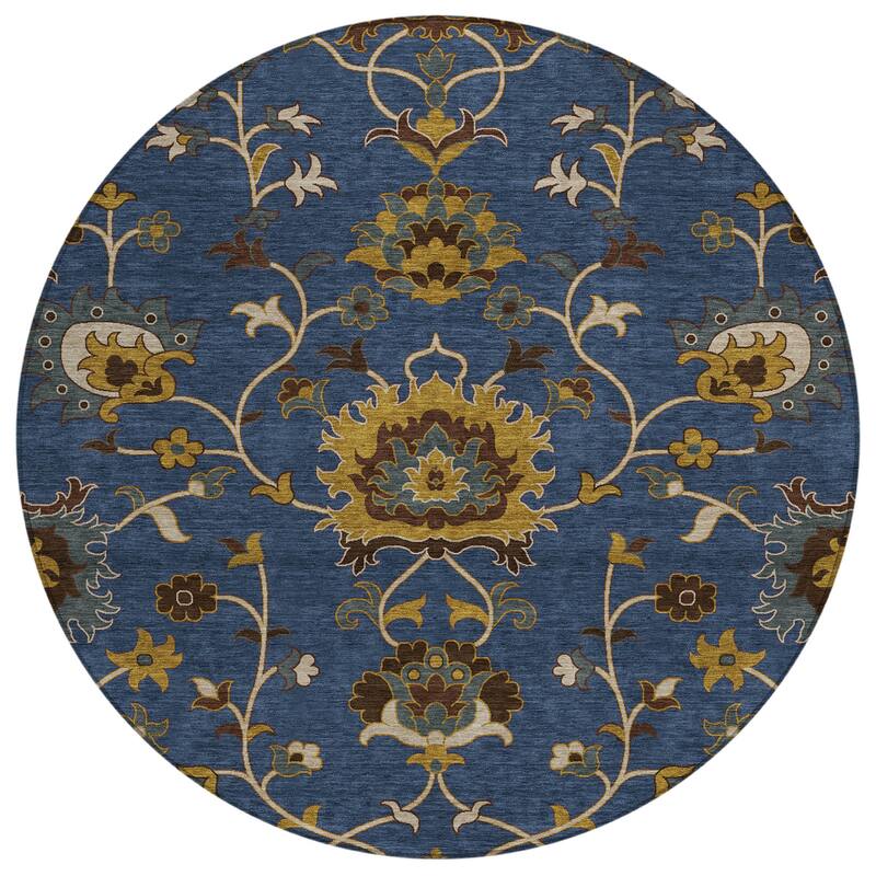 Machine Washable Indoor/ Outdoor Traditional Luna Chantille Rug