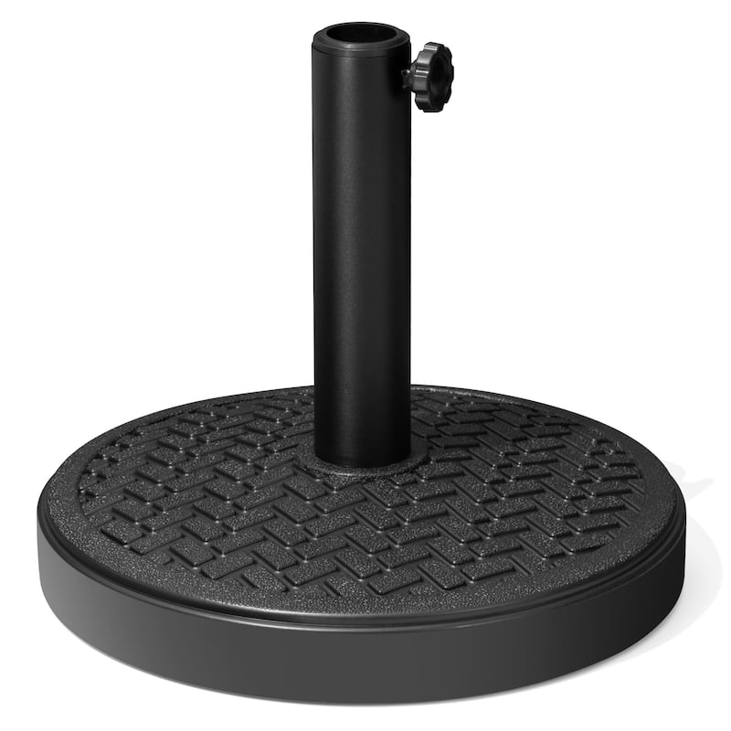 29/45 lbs Outdoor Concrete Cement Filled Round Umbrella Base Holder for Straight Pole Market Umbrella - Black