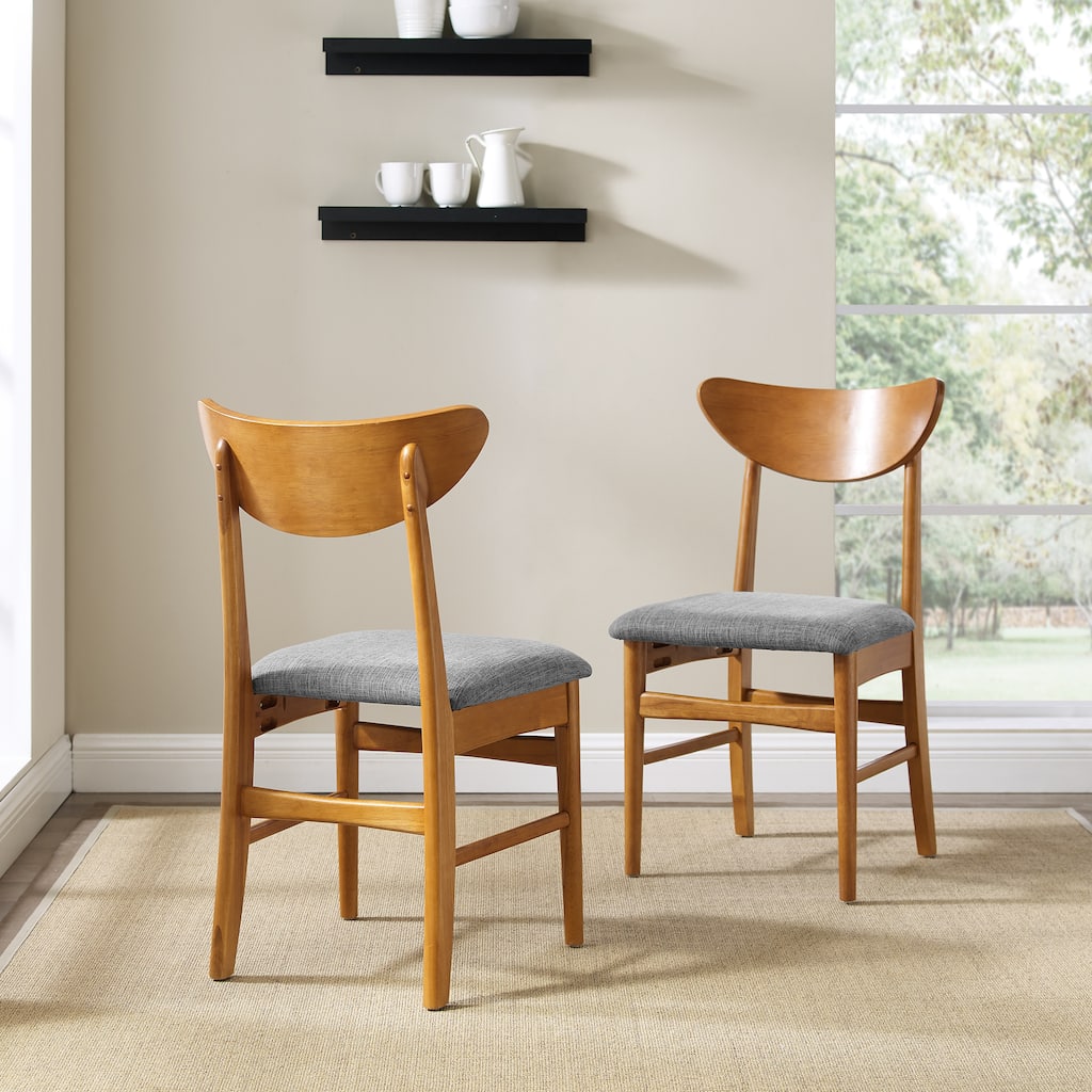 Crosley Landon 2Pc Wood Dining Chairs W/Upholstered Seat - 33.25"H x19.75"W x 19.75"D