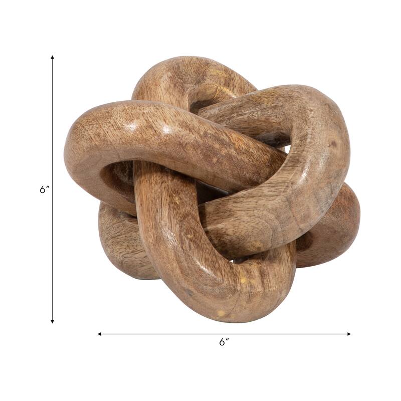 Sagebrook Home Neutral Wood Decorative Knot Figurine