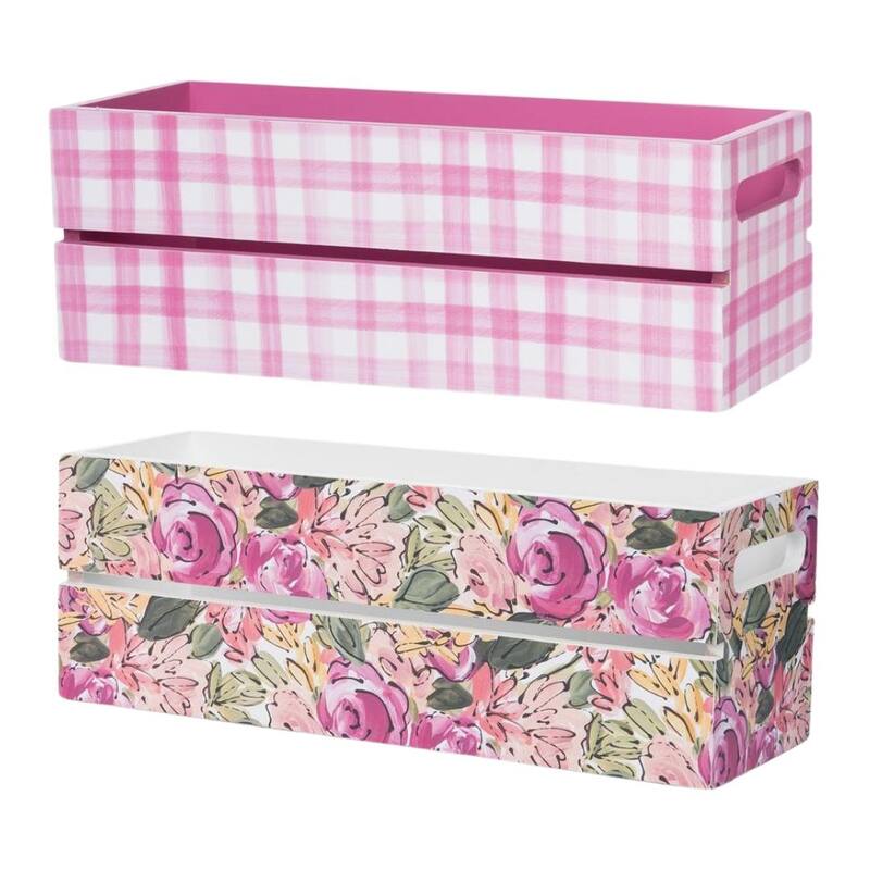Transpac MDF Easter Crate Set of 2 Home Decorations Spring