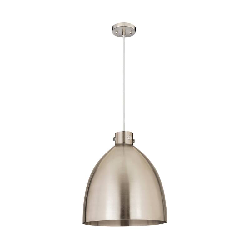 Innovations Lighting Newton Metal Bell - 1 Light 18" Cord Hung Pendant - Satin Nickel