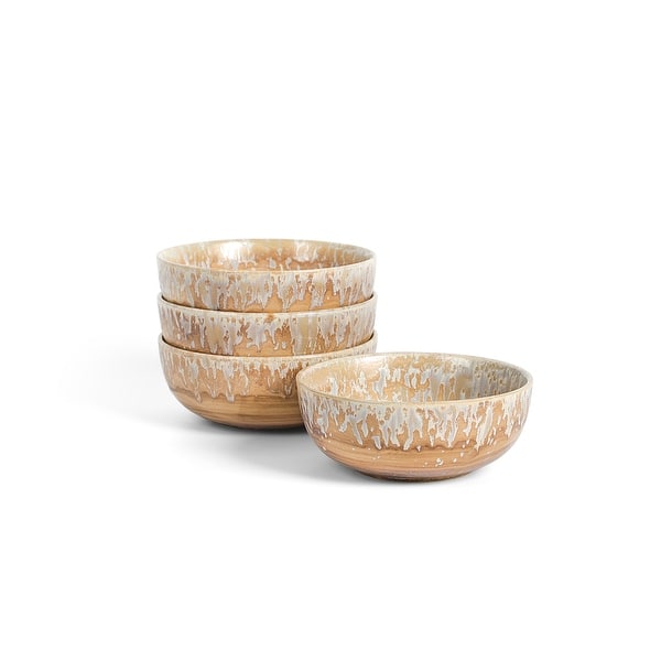 slide 2 of 12, LEMIEUX ET CIE Hanami 4-Piece Stoneware Cereal Bowl Set Beige