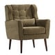 preview thumbnail 37 of 44, Linen Fabric Lounge Wingback Chairs Modern Accent Chair