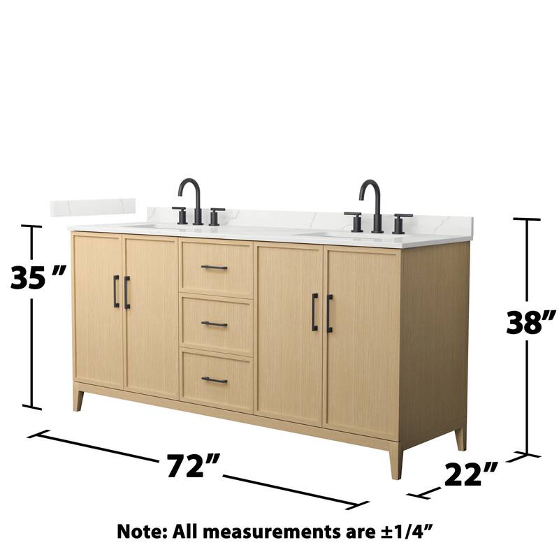 Wyndham Collection WCH717172D-QTZ-US3MXX Elan 72" Free Standing Double