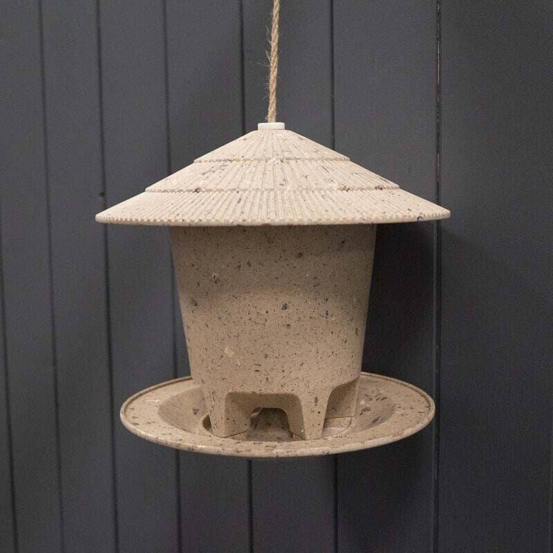 Earthy Sustainable Deluxe Outdoor Round Bird Feeders 8.6"Dia x 7.5"H