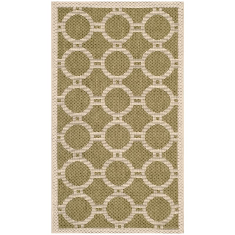 SAFAVIEH Courtyard Nira Indoor/ Outdoor Waterproof Patio Backyard Rug - 2' x 3'7" - Green/Beige