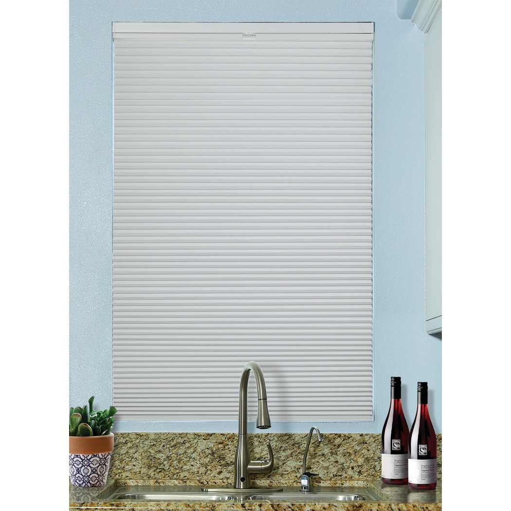 BlindsAvenue Cordless Top Down/Bottom Up Blackout Cellular Honeycomb Shade, 9/16" Single Cell, White