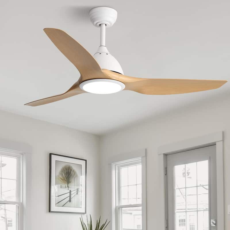 Sofucor 52" Farmhouse Indoor&Outdoor Ceiling Fan with Remote,Adjustable LED - 52Inch