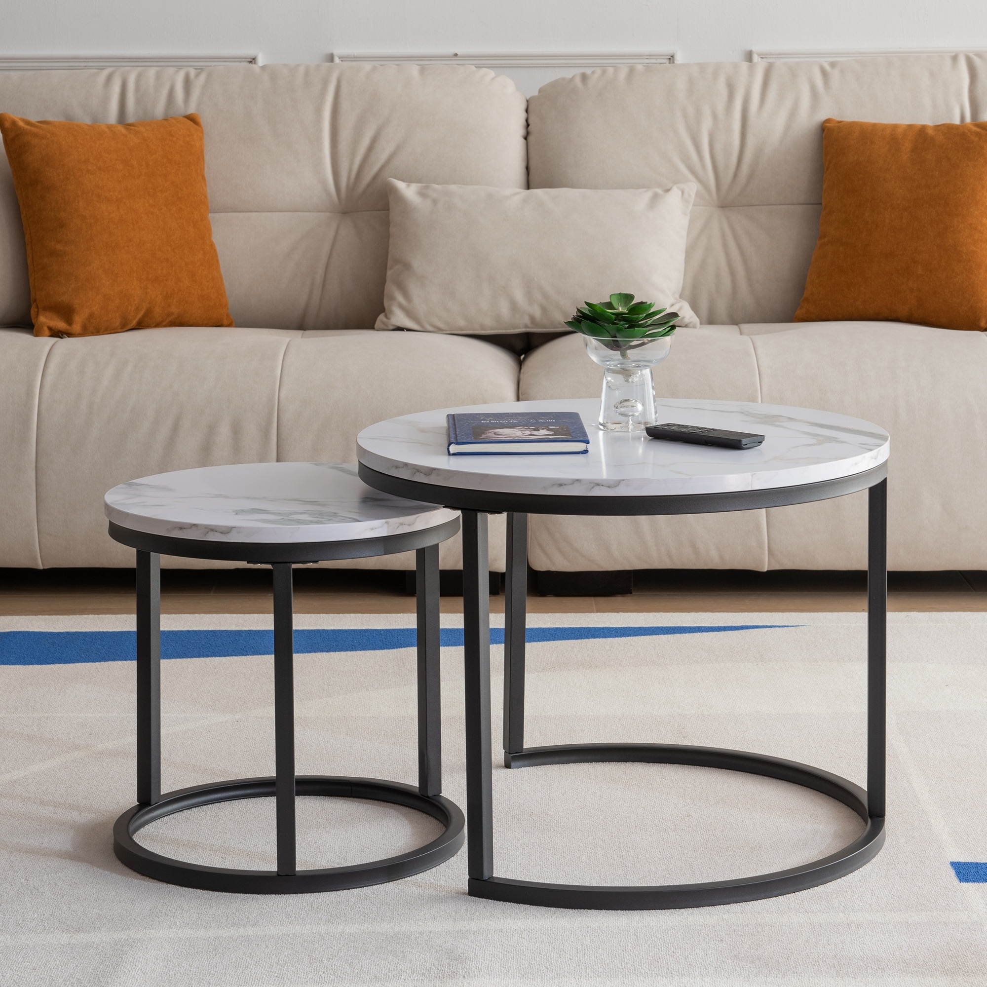 Marble round sales nest of tables