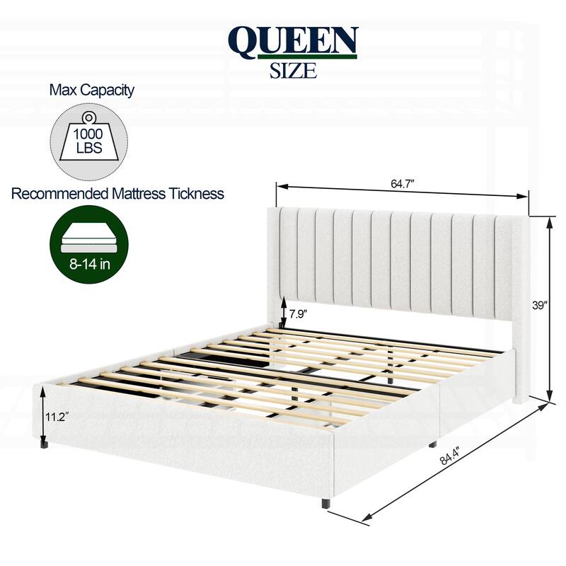 Luxurious Tufted Platform Bed with Dual Storage Drawers for Ultimate Comfort