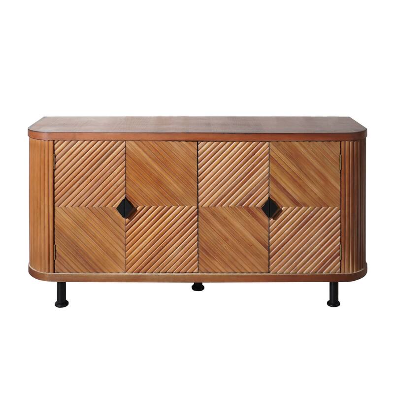 Modern Accent Buffet Cabinet Freestanding Sideboard Storage Cabinet with Adjustable Shelves and 4 Doors for Hallway, Entryway