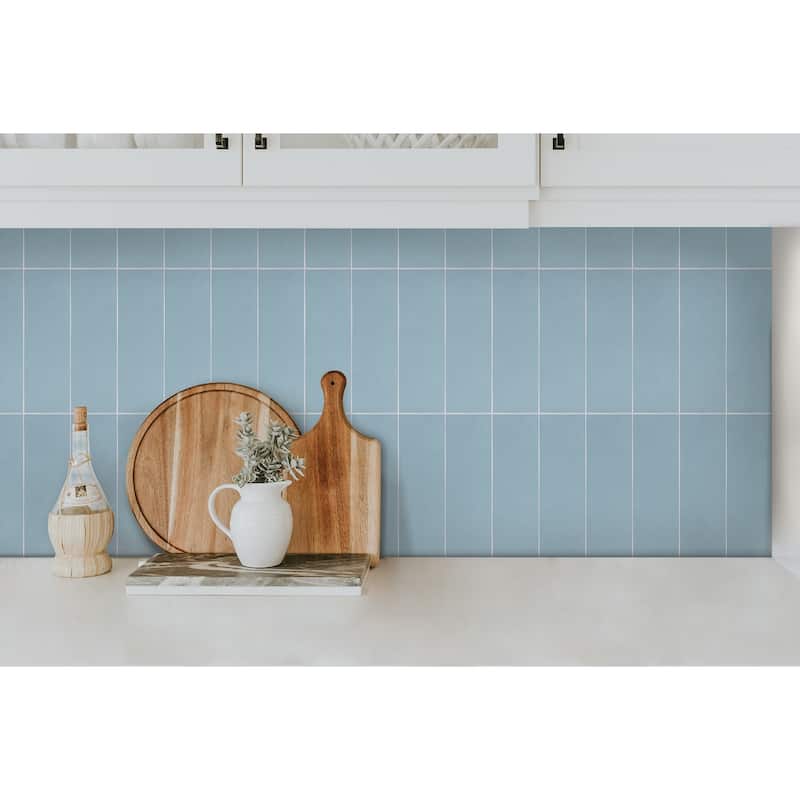 Subway Blue Peel and Stick Luxury Wall Tiles