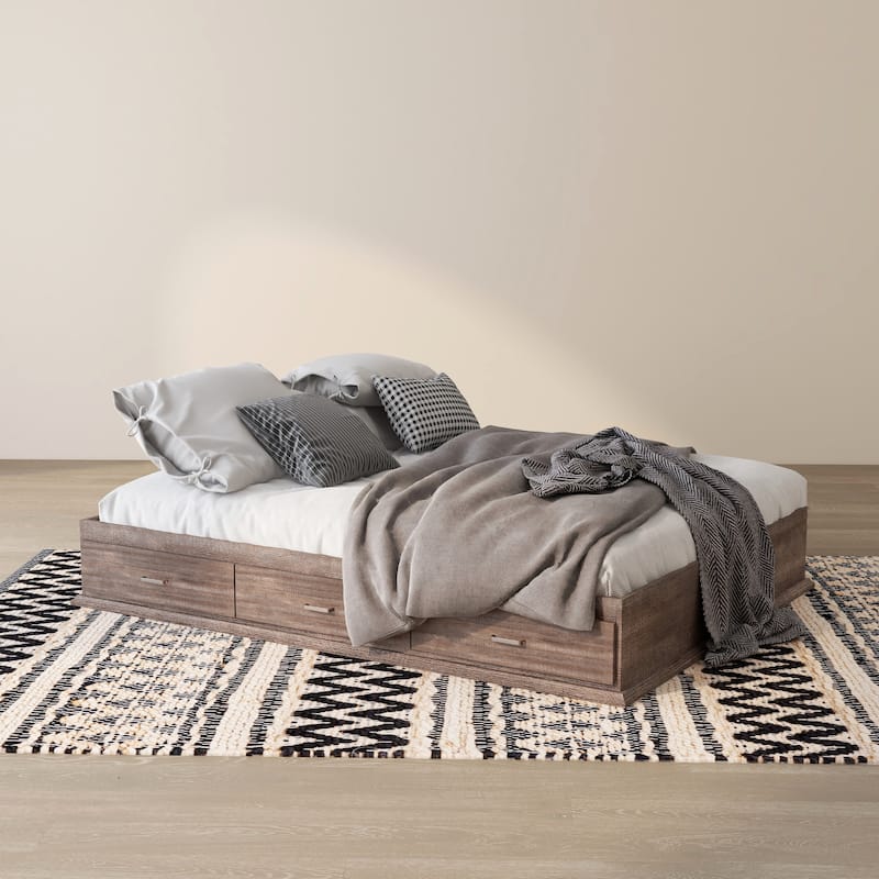 DH BASIC Contemporary 3-Drawer Storage Platform Bed by Denhour