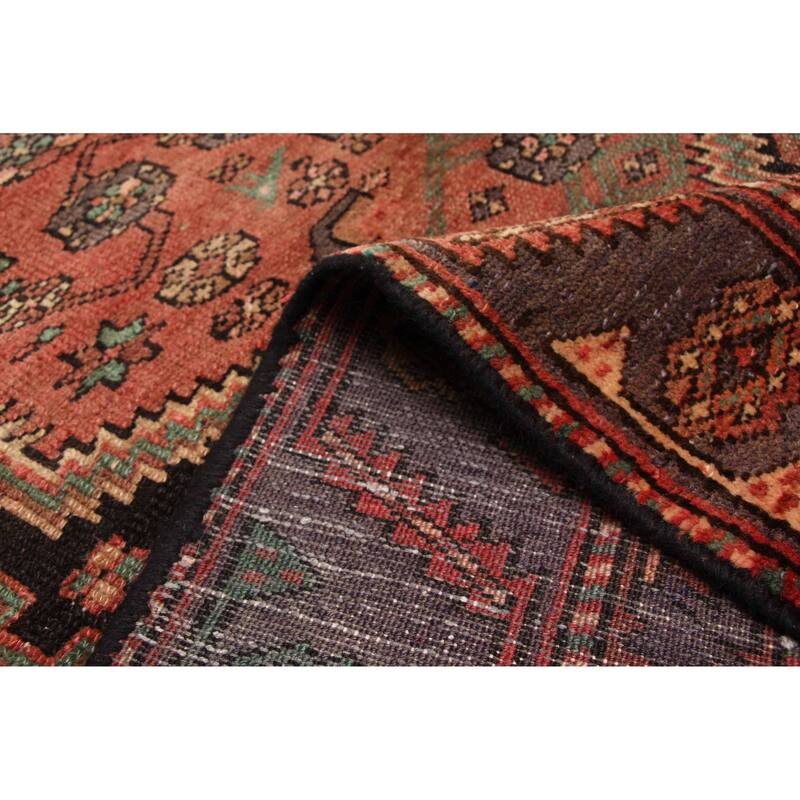 ECARPETGALLERY Hand-knotted Andelz Black, Red Wool Rug - 4'4 x 8'4