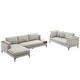 preview thumbnail 34 of 33, Modular U-shaped Linen Reversible Sofa with a Wooden Side Table Box and Reversible Design