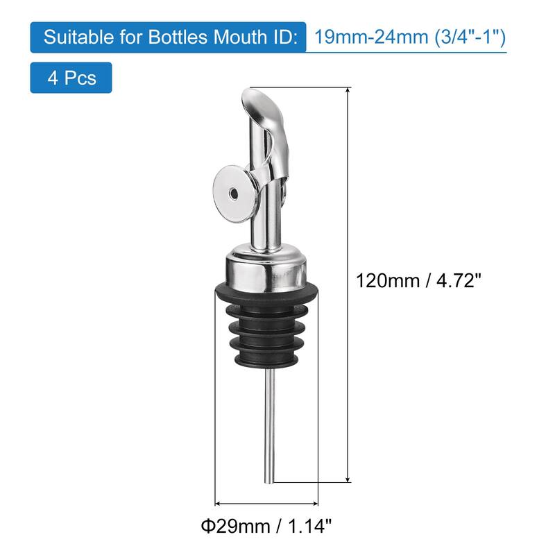 4PCS Stainless Steel Pourers, Auto Flip Olive Oil Dispenser Spout