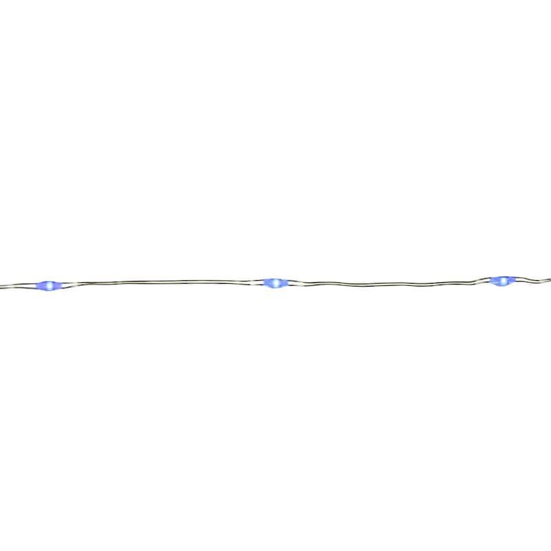 50-Count Blue LED Micro Fairy Christmas Lights - 16ft, Copper Wire
