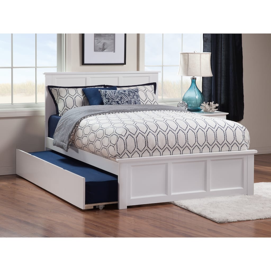 AFI Madison Full Size Platform Bed with Matching Footboard & Full Trundle
