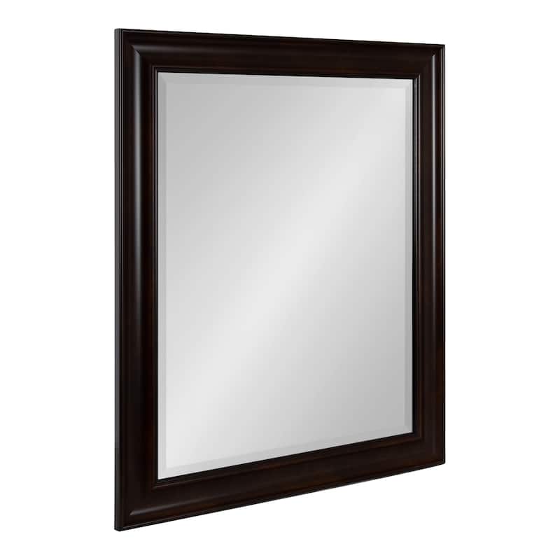 Kate and Laurel Aberdeen Rectangle Bathroom Wall Mirror - 28x34 - Brown