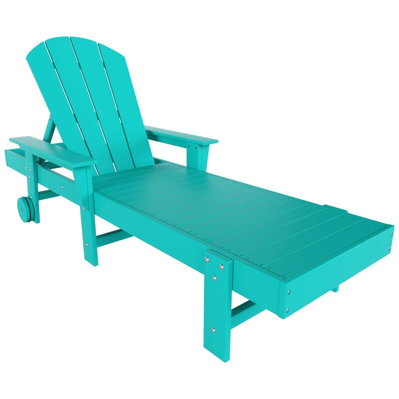 Laguna Hdpe All Weather Outdoor Patio Pool Reclining Chaise Lounge With Arms And Wheels