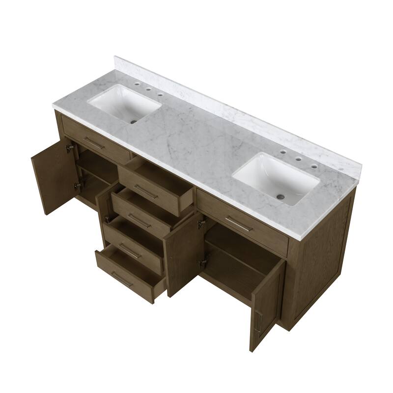 Lexora Abbey Bath Vanity and Carrara Marble Top
