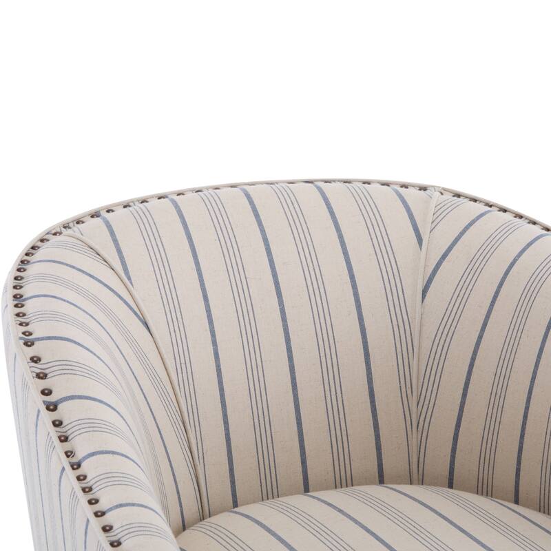 Upholstered Stripe Barrel Chair