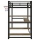 preview thumbnail 11 of 10, Industrial-Style Loft Bed with Basketball hoop, Twin Size Metal Loft Bed Frame with Built-in Desk and Shelf for Kids Boys Girls