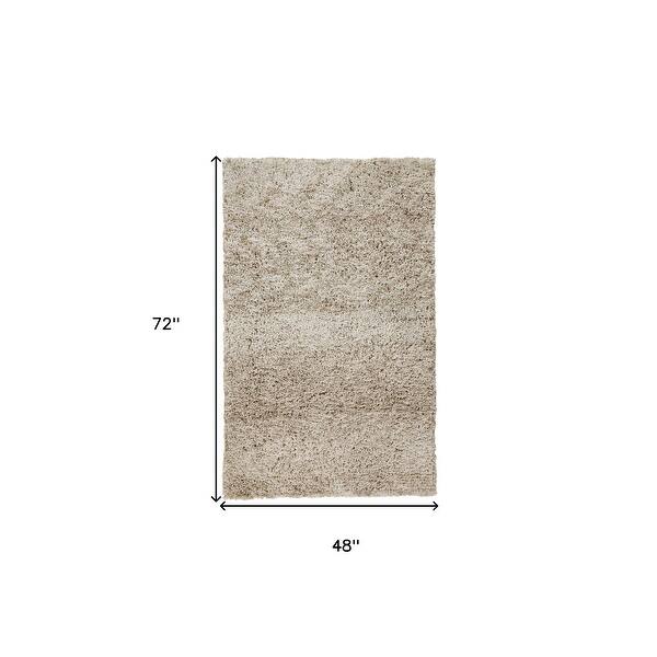 Glam Style Rectangle Rug with Solid Color Pattern - 72' X '48' X '2.75 ...