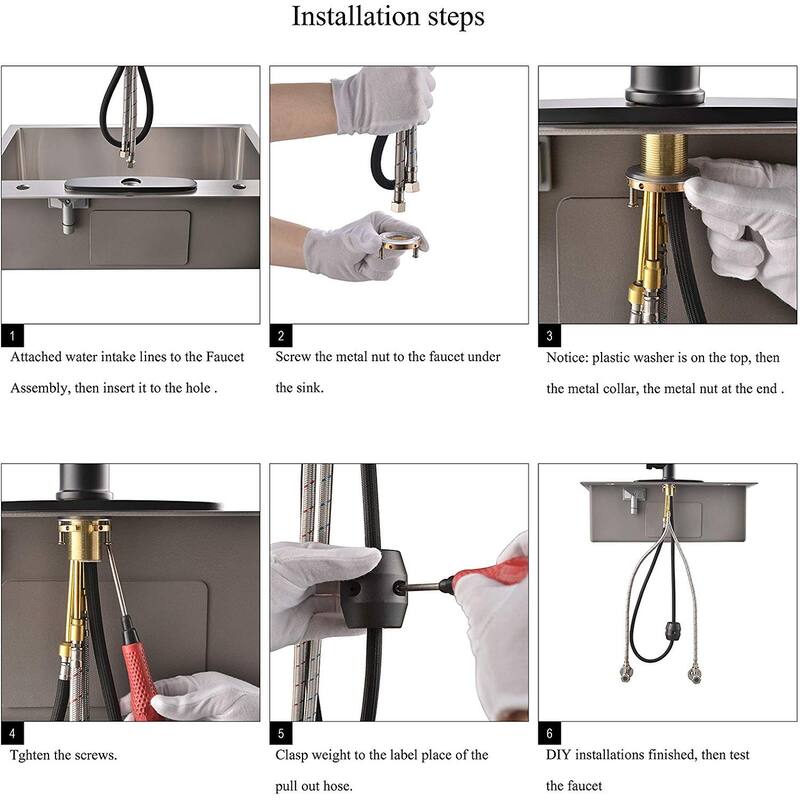 Single Handle Pull-down Kitchen Faucet with Deck Plate Matte Black