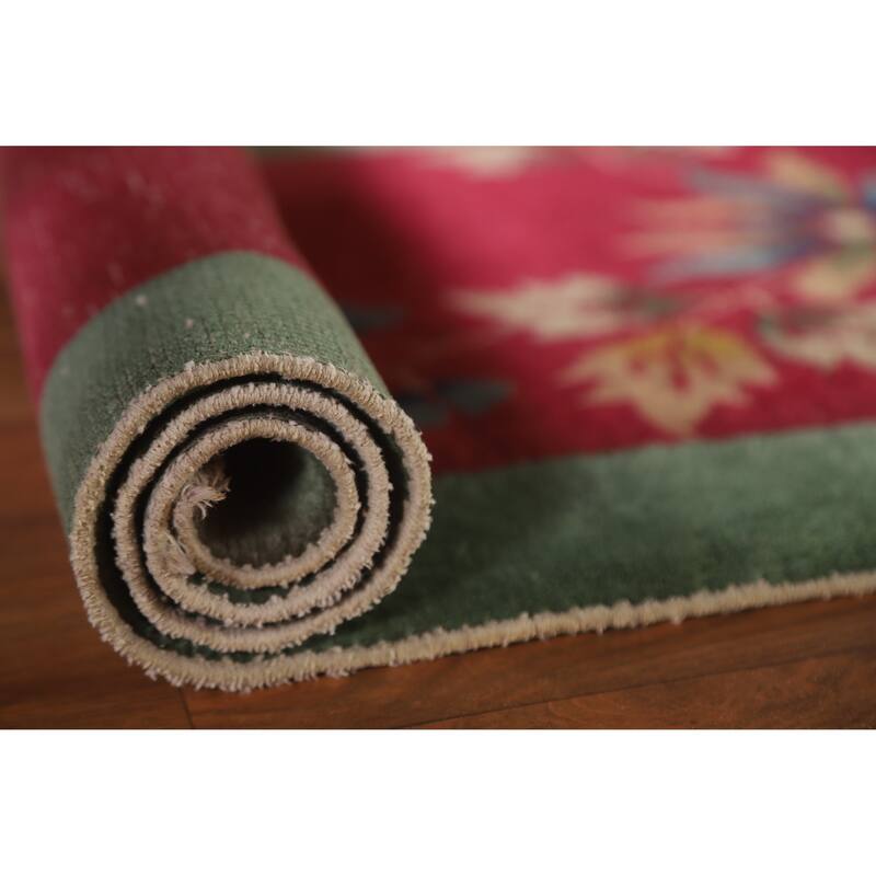 Vegetable Dye Art Deco Chinese Area Rug Hand-knotted Wool Carpet - 2'1"x 3'9"