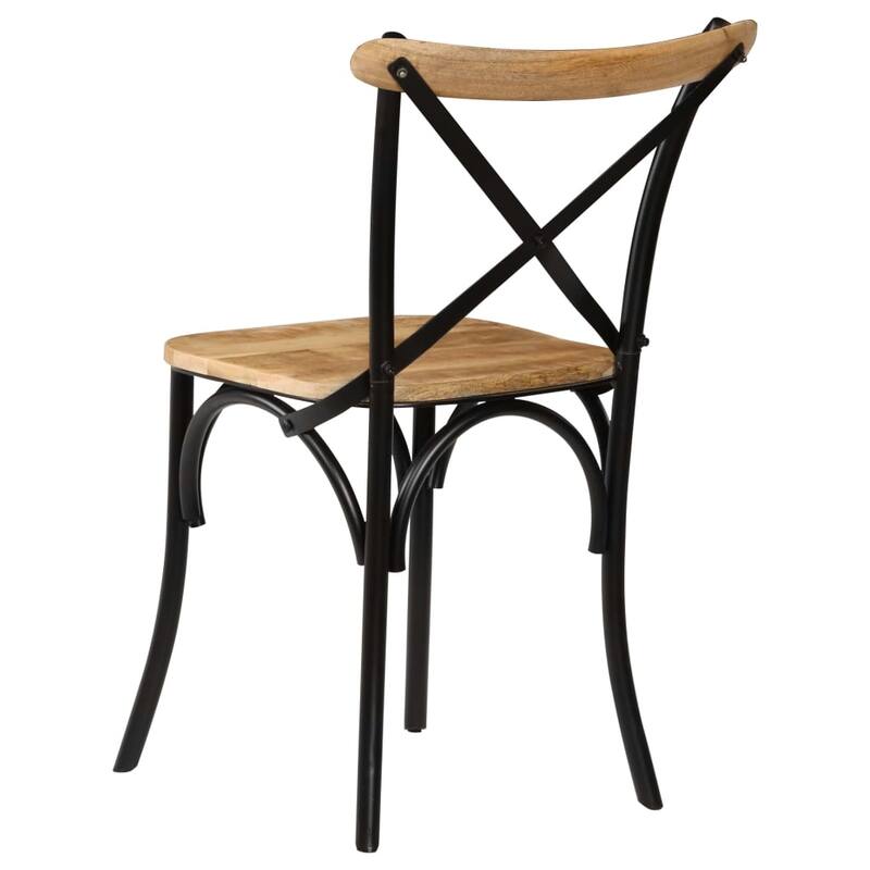 vidaXL Cross Chairs 4 pcs Black Solid Mango Wood - 20.1" x 20.5" x 33.1"