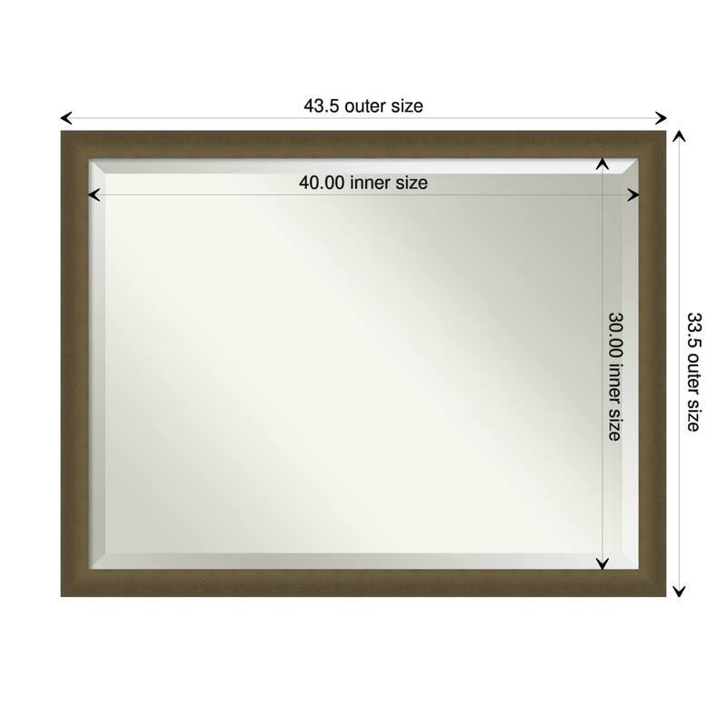 Blaine Narrow Beveled Framed Wall Mirror - Blaine Light Bronze Narrow - Glass Size 40x30