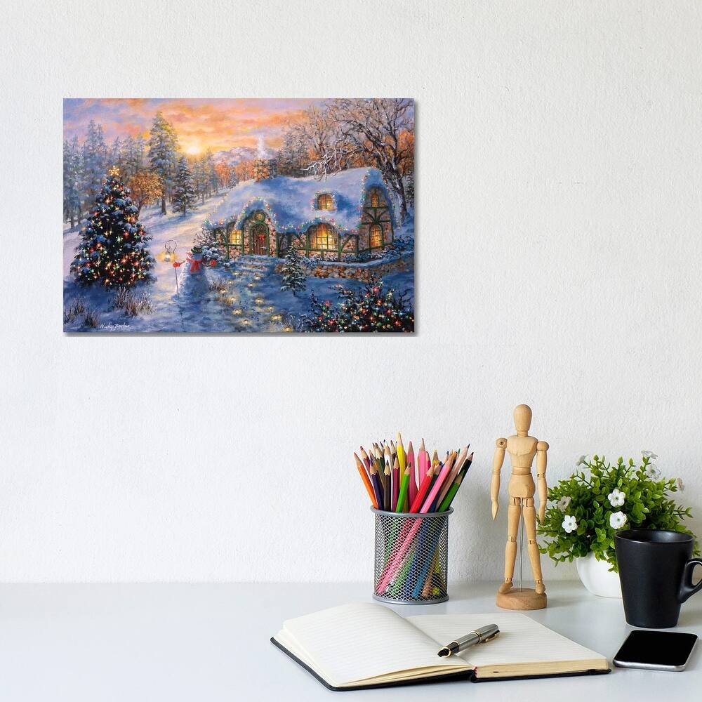 iCanvas "Christmas Cottage I" by Nicky Boehme Canvas Print