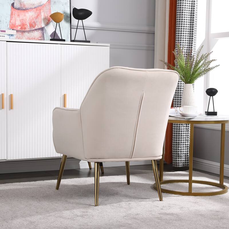 Modern Mid Century Velvet Armchair