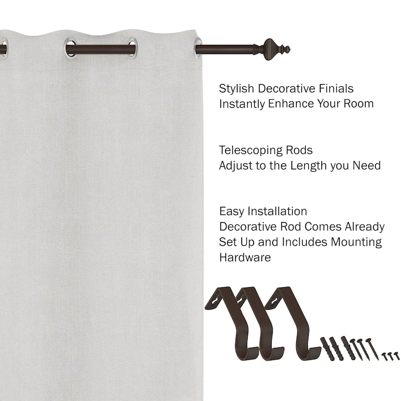 Lavish Home 1-Inch Adjustable Curtain Rod