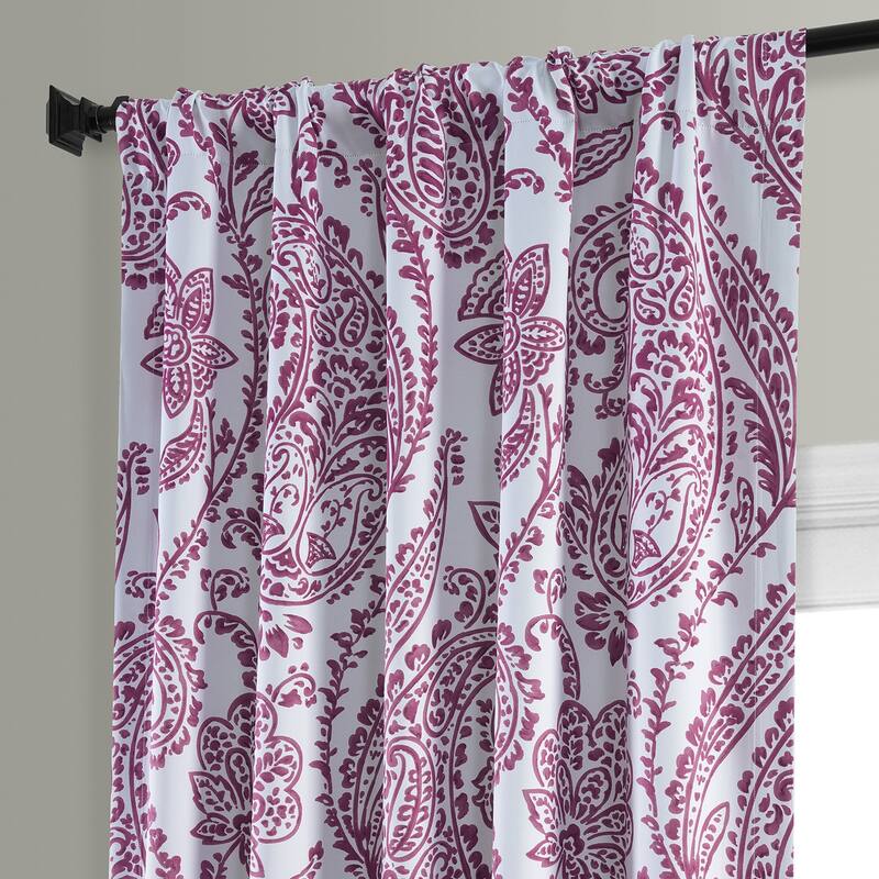 Exclusive Fabrics Tea Time Floral Room Darkening Curtain (2 Panels)