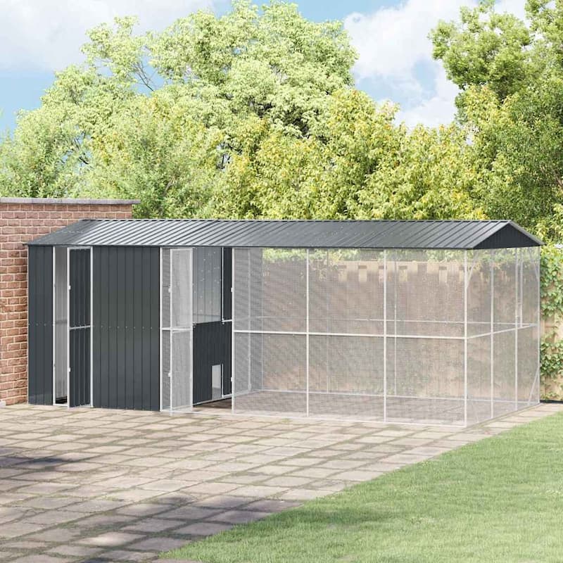 vidaXL Bird Cage Anthracite Galvanized steel