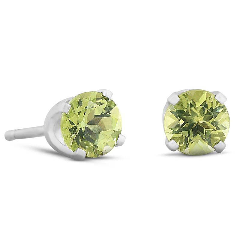 Peridot Studs White Gold 4mm 1/2ct