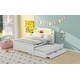 preview thumbnail 14 of 15, Full Size Platform Bed with Storage LED Headboard, Twin Size Trundle and 3 Drawers, White