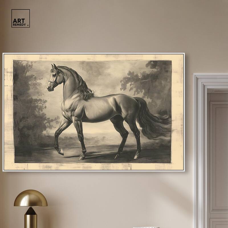 Sketch of a Stallion Canvas by Art Remedy