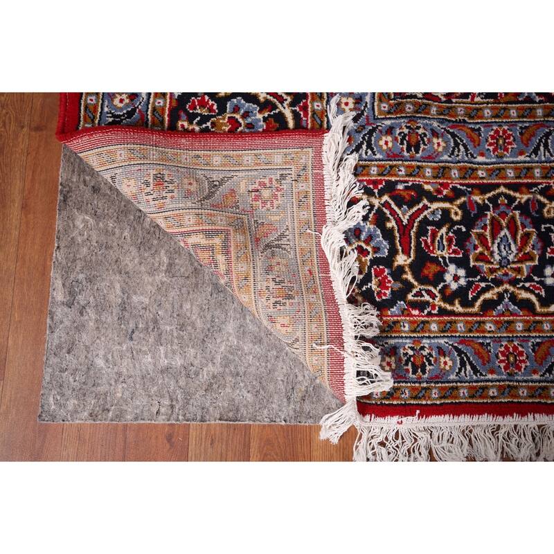 Floral Red Kashan Turkish Rug Machine Made Living Room Carpet - 9'7" x 12'5"