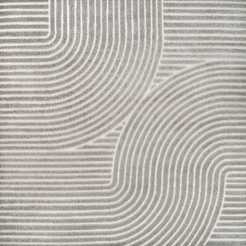 JONATHAN Y Odense Minimalist Curve Geometric Gray/Ivory Area Rug