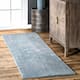 Nuloom Loni SuperiorWash Solid Machine Washable Shag Area Rug - 2' 6" x 8' - Light Blue - Runner